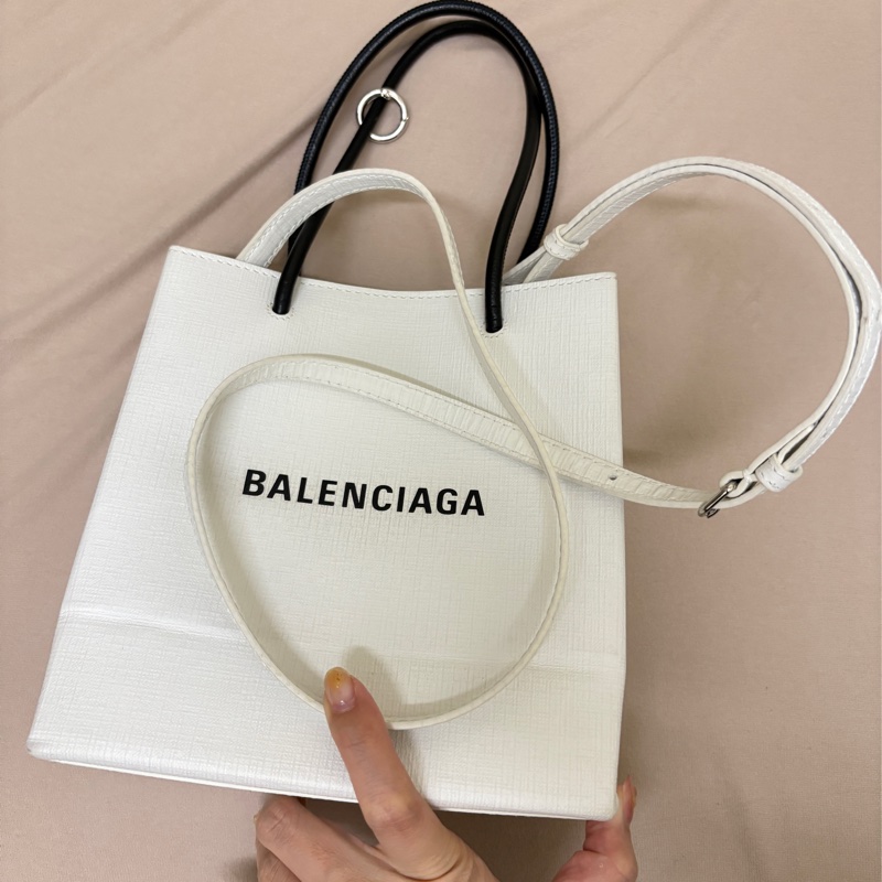 Balenciaga 紙袋包白色-2