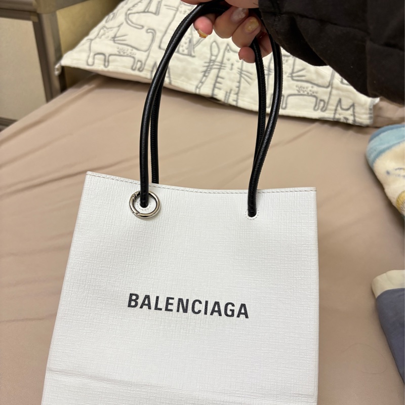 Balenciaga 紙袋包白色-4