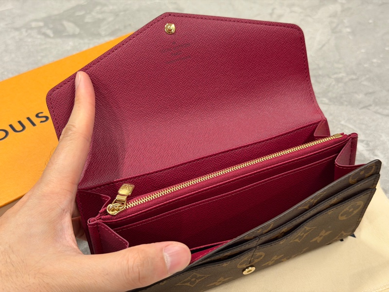 Louis Vuitton Monogram Sarah 長款錢包紫紅色-2