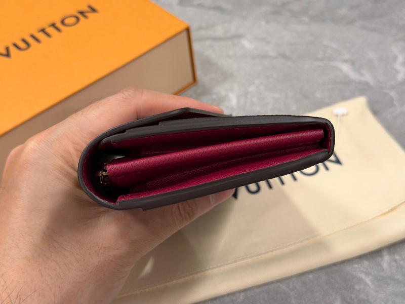 Louis Vuitton Monogram Sarah 長款錢包紫紅色-5