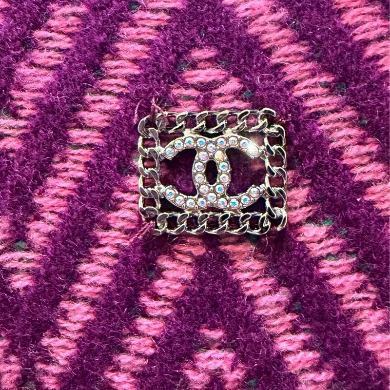 Chanel 洋裝 大logo 針織洋裝 針織上衣 36碼 玫粉色 明星同款-3