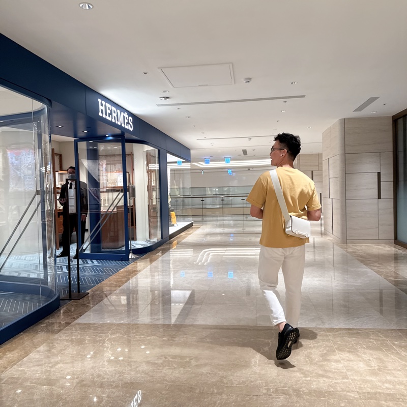 Hermes 98.99新閒置 （2024年1月購入) Geta 蘑菇白金扣山羊皮-0