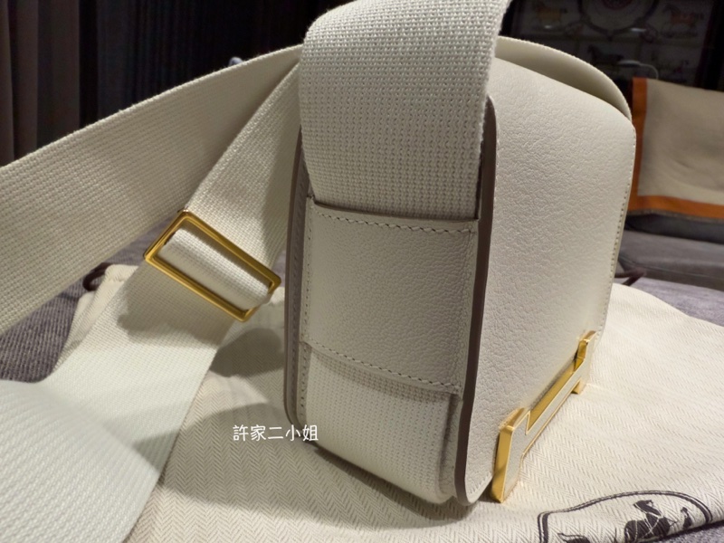 Hermes 98.99新閒置 （2024年1月購入) Geta 蘑菇白金扣山羊皮-4