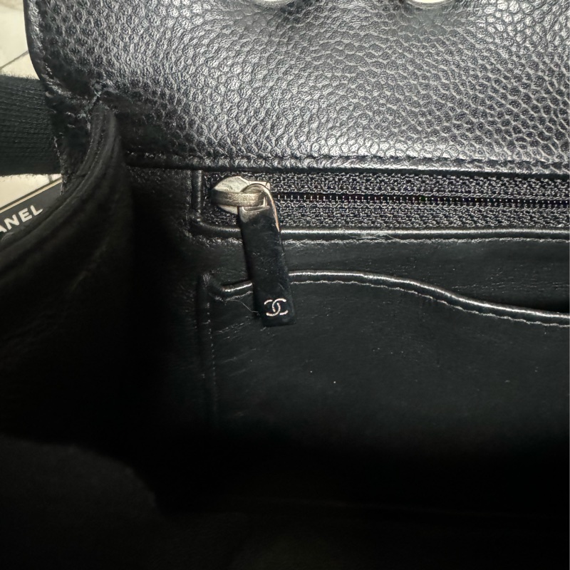 正品 Chanel jumbo 經典黑銀荔枝皮-11