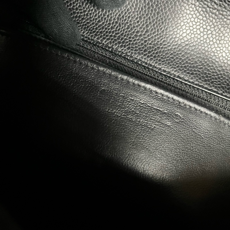 專屬賣場正品 Chanel jumbo 經典黑銀荔枝皮-17