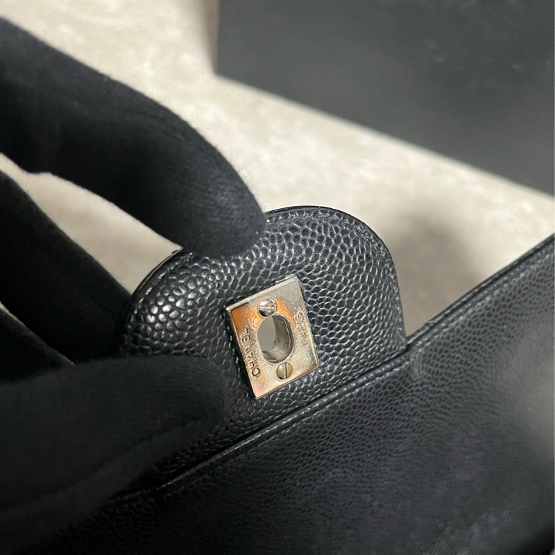 專屬賣場正品 Chanel jumbo 經典黑銀荔枝皮-30