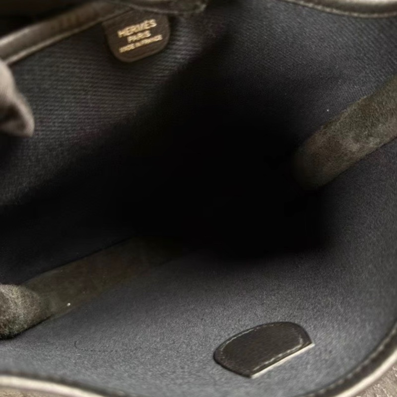 98新 Hermes/愛馬仕 伊芙琳 29 Evelyn29 二代 黑色拼白色帆布  銀扣 熊貓色 Stamp:框R 配件：肩帶 塵袋-4