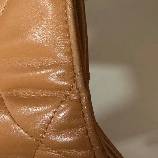 Chanel 焦糖羊皮短夾-10