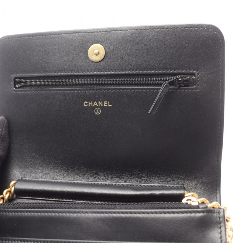 香奈兒 (CHANEL) Boy Chanel Matelasse 女士單肩包，小牛皮材質，黑色-5