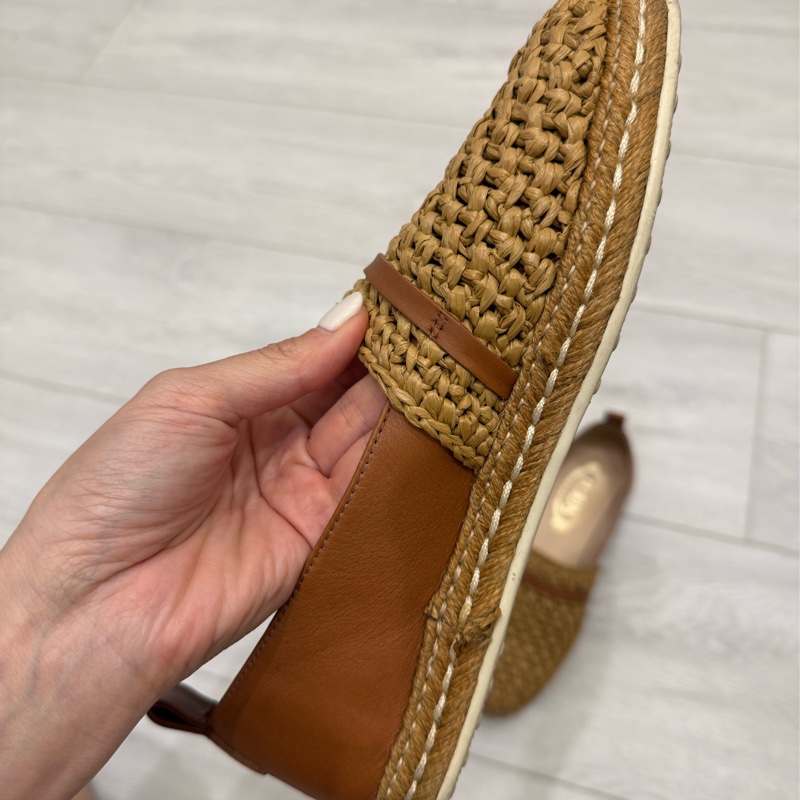 Tod’s 夏日草編好穿超百搭真皮平底鞋樂福鞋麵包鞋編織潮鞋-5
