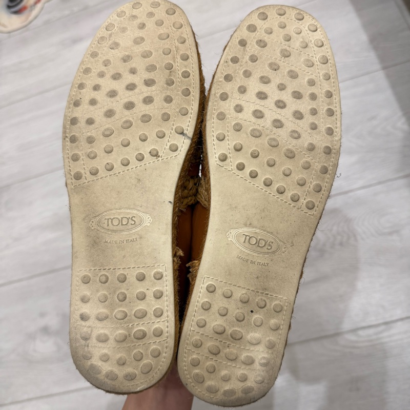 Tod’s 夏日草編好穿超百搭真皮平底鞋樂福鞋麵包鞋編織潮鞋-7