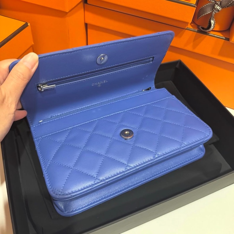 CHANEL 藍色小羊皮流星WOC 💠-4