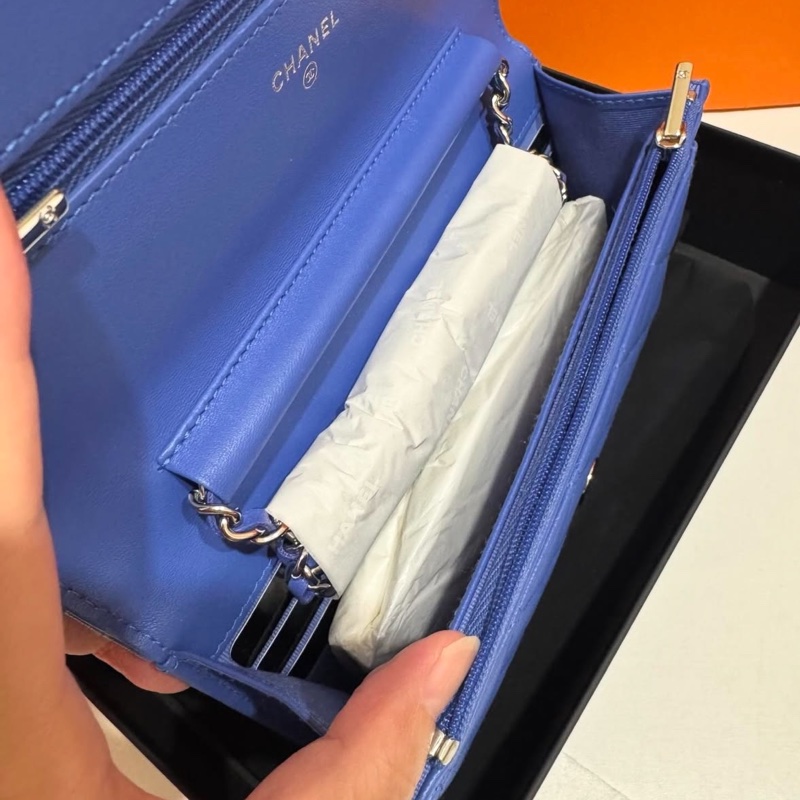 CHANEL 藍色小羊皮流星WOC 💠-5