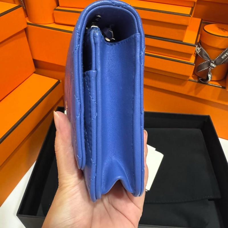 CHANEL 藍色小羊皮流星WOC 💠-6