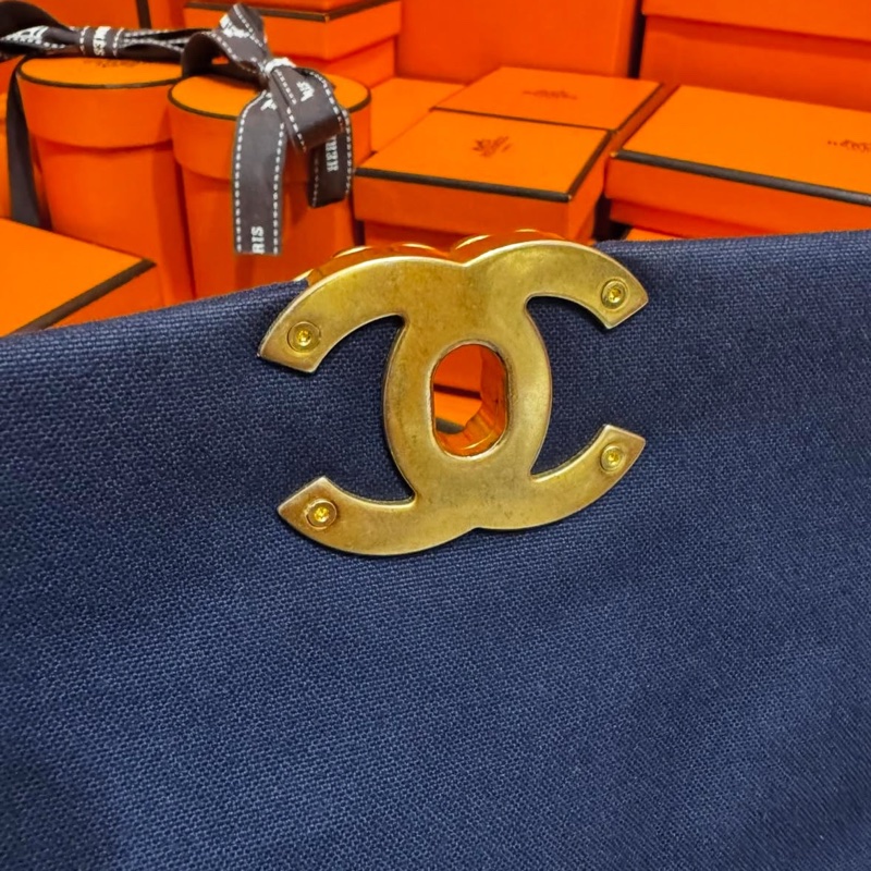 CHANEL 深藍帆布19bag 中號26cm 💙-3