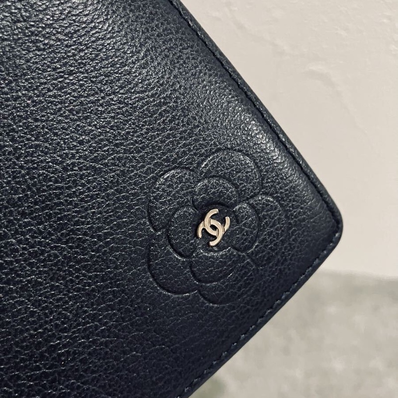 藏品釋出｜真品 CHANEL 香奈兒 黑色 長夾 山茶花 黑色 小牛皮-1