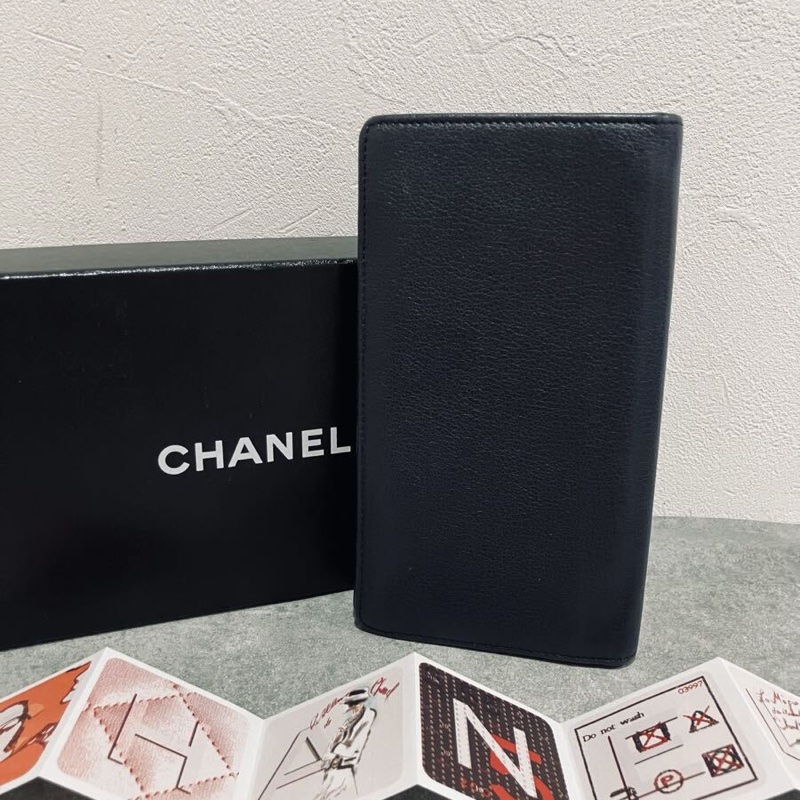 藏品釋出｜真品 CHANEL 香奈兒 黑色 長夾 山茶花 黑色 小牛皮-6