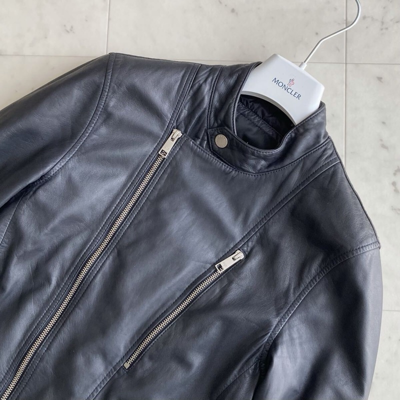 真品 ARMANI EXCHANGE 皮革 騎士 男士小羊皮 皮衣-2