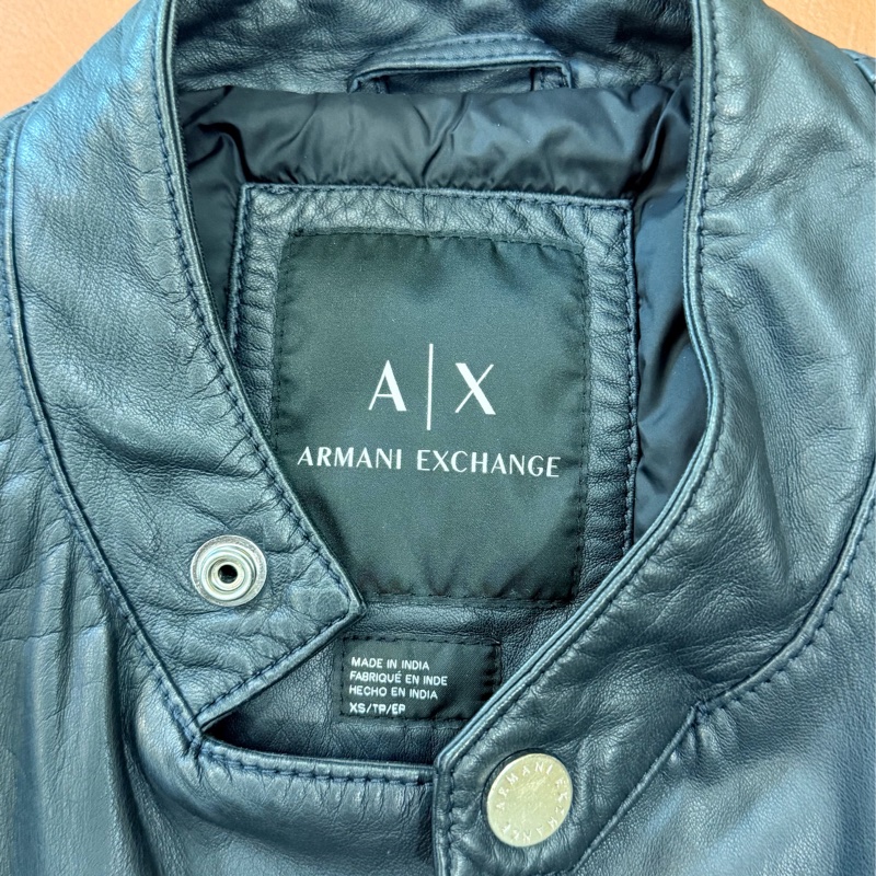 出清特價|真品 ARMANI EXCHANGE 騎士精神 中性 100%柔軟小羊皮 做工細緻-5