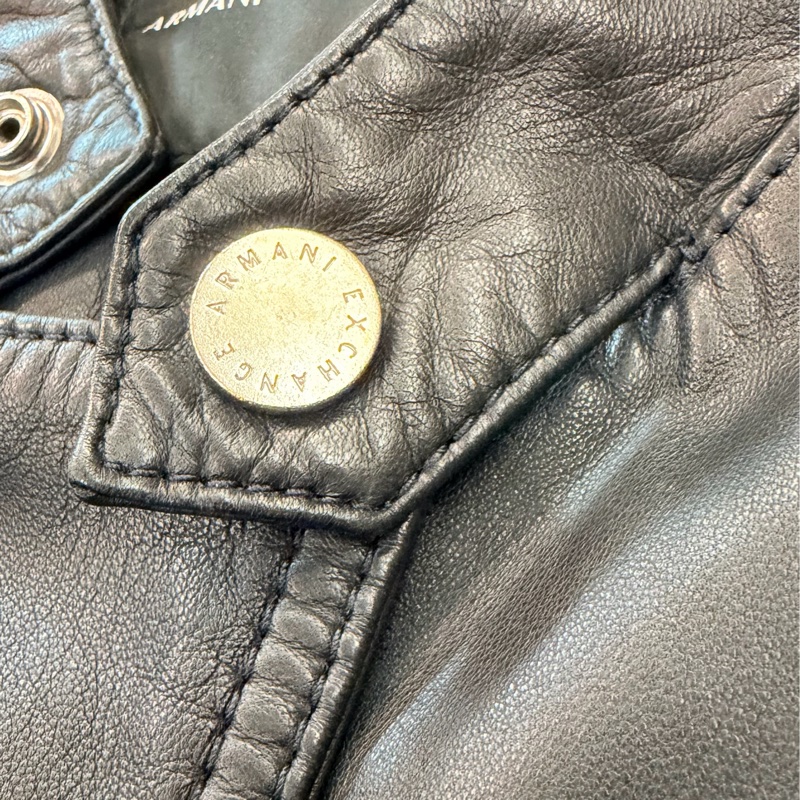 出清特價|真品 ARMANI EXCHANGE 騎士精神 中性 100%柔軟小羊皮 做工細緻-6