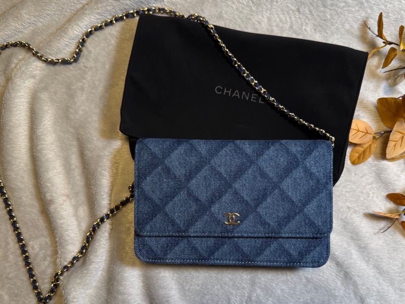 Chanel Denim Chain Clutch 香奈兒菱格丹寧/ WOC/蕊片款-1