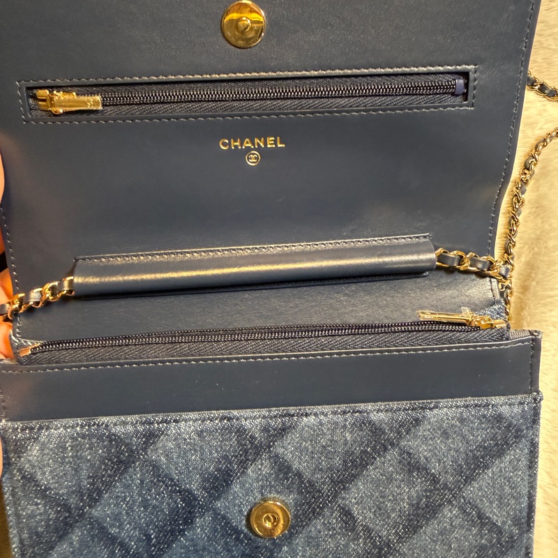 Chanel Denim Chain Clutch 香奈兒菱格丹寧/ WOC/蕊片款-9