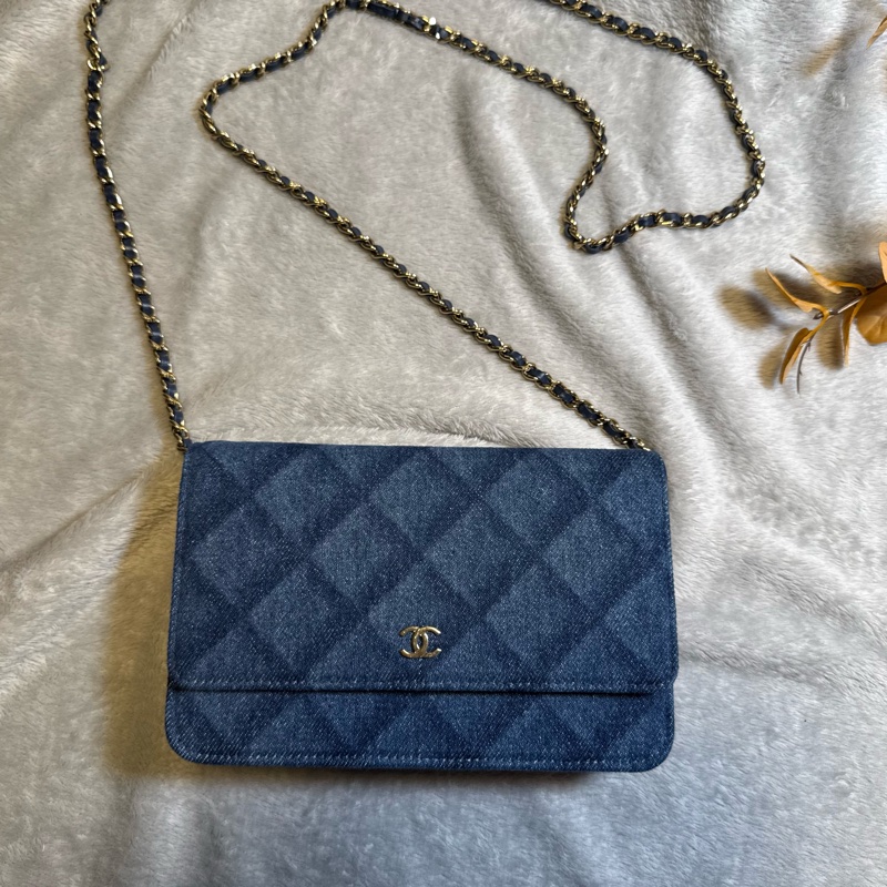 Chanel Denim Chain Clutch 香奈兒菱格丹寧/ WOC/蕊片款-10