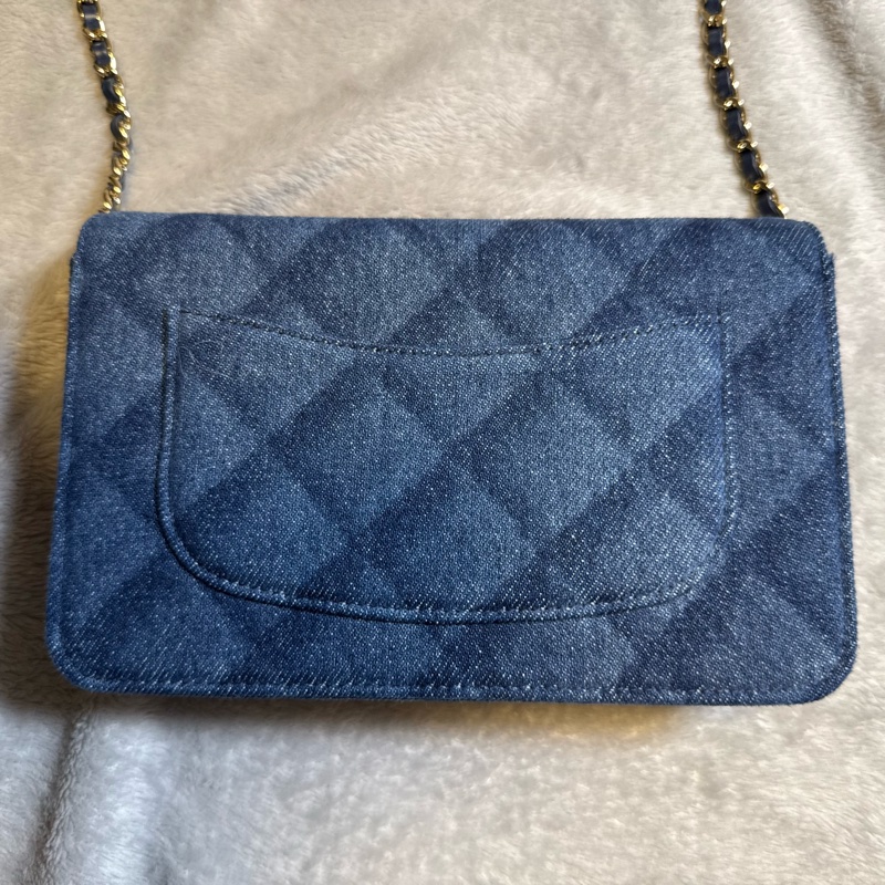 Chanel Denim Chain Clutch 香奈兒菱格丹寧/ WOC/蕊片款-11