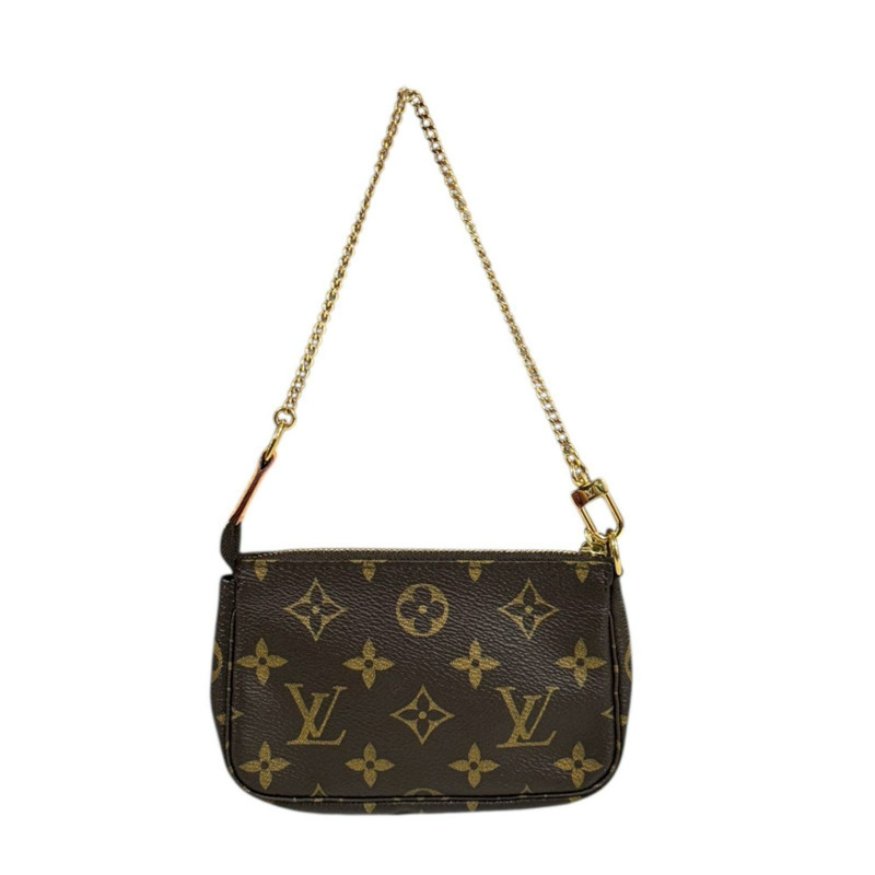 二手路易威登迷你Pochette Accessoires Monogram帆布手提包 M58009，棕色，女士-2