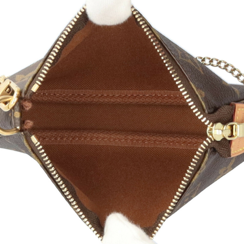 二手路易威登迷你Pochette Accessoires Monogram帆布手提包 M58009，棕色，女士-5