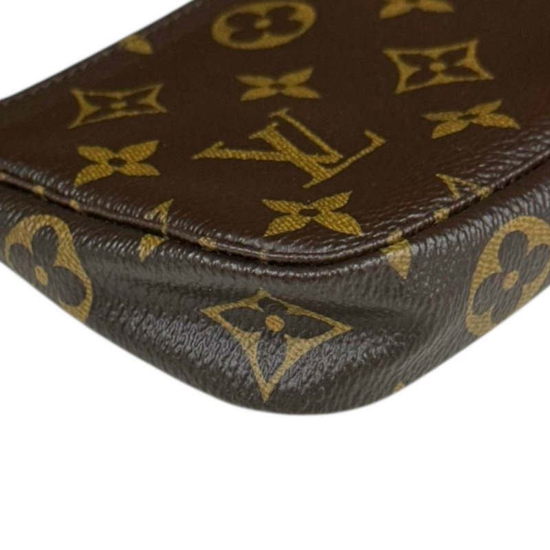 二手路易威登迷你Pochette Accessoires Monogram帆布手提包 M58009，棕色，女士-6