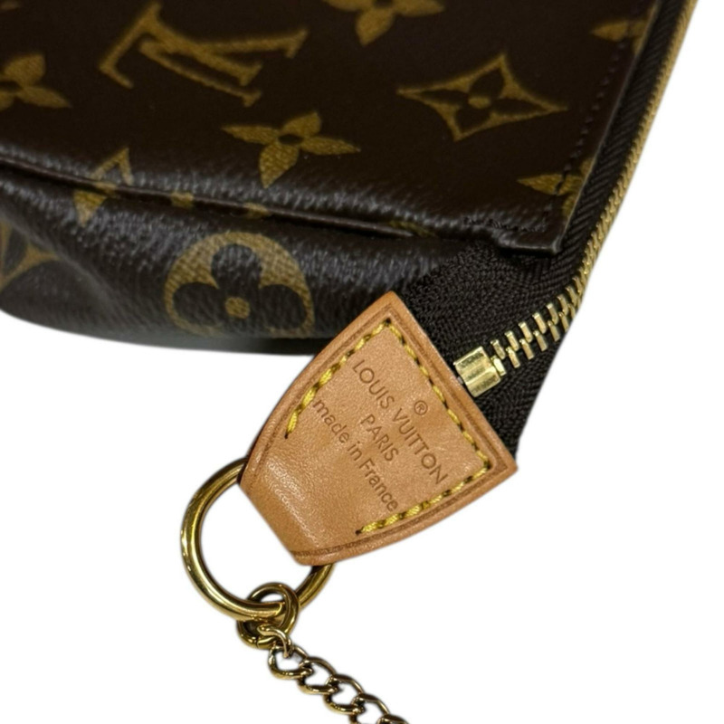 二手路易威登迷你Pochette Accessoires Monogram帆布手提包 M58009，棕色，女士-7