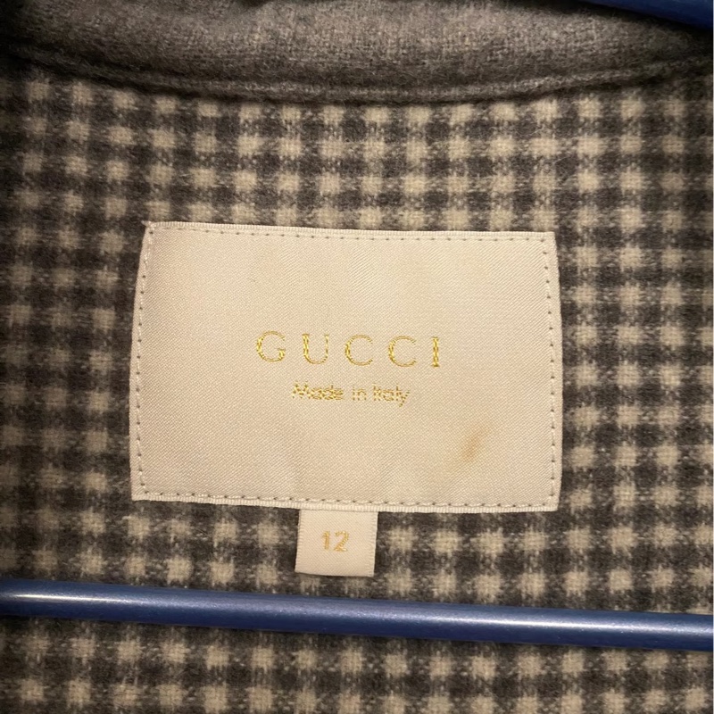 Gucci 灰色羊毛大衣-1