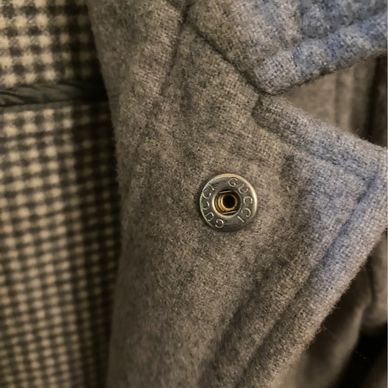 Gucci 灰色羊毛大衣-4