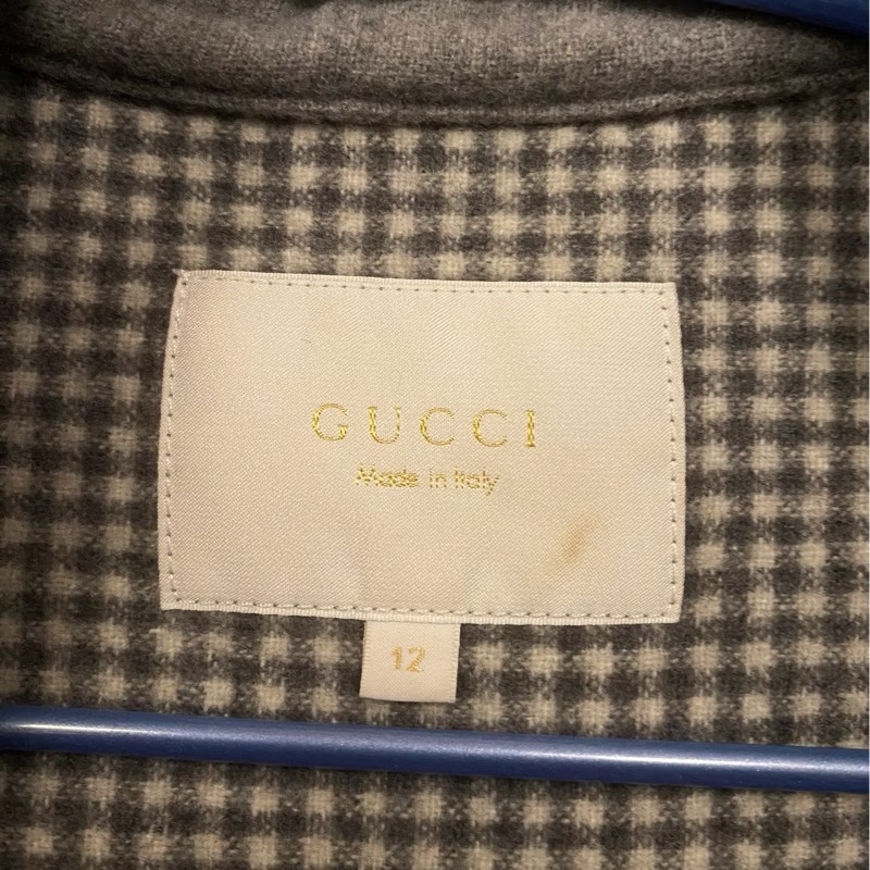 Gucci 灰色羊毛大衣-8