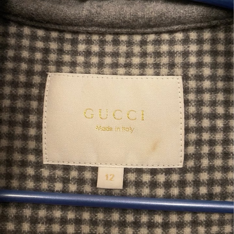 Gucci 灰色羊毛大衣-11