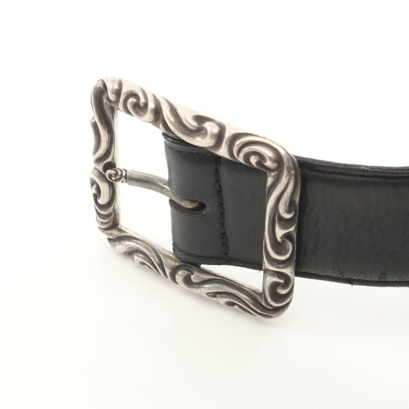 鉻心牌長方形捲軸皮帶，黑色，二手男士皮革-1