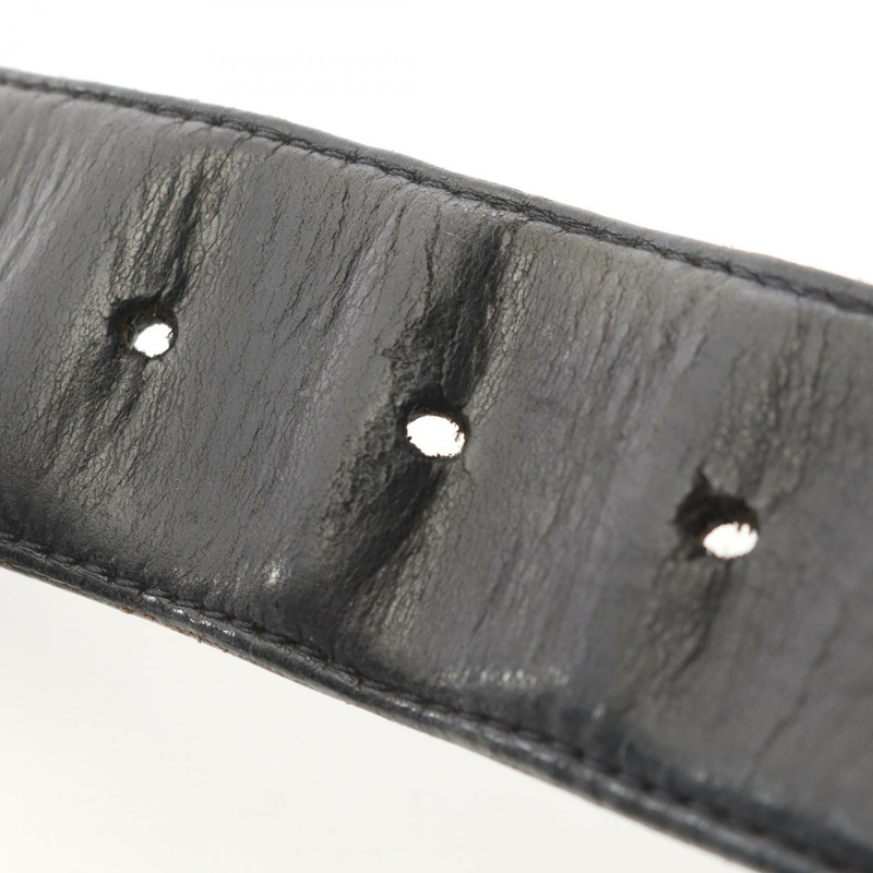 鉻心牌長方形捲軸皮帶，黑色，二手男士皮革-5