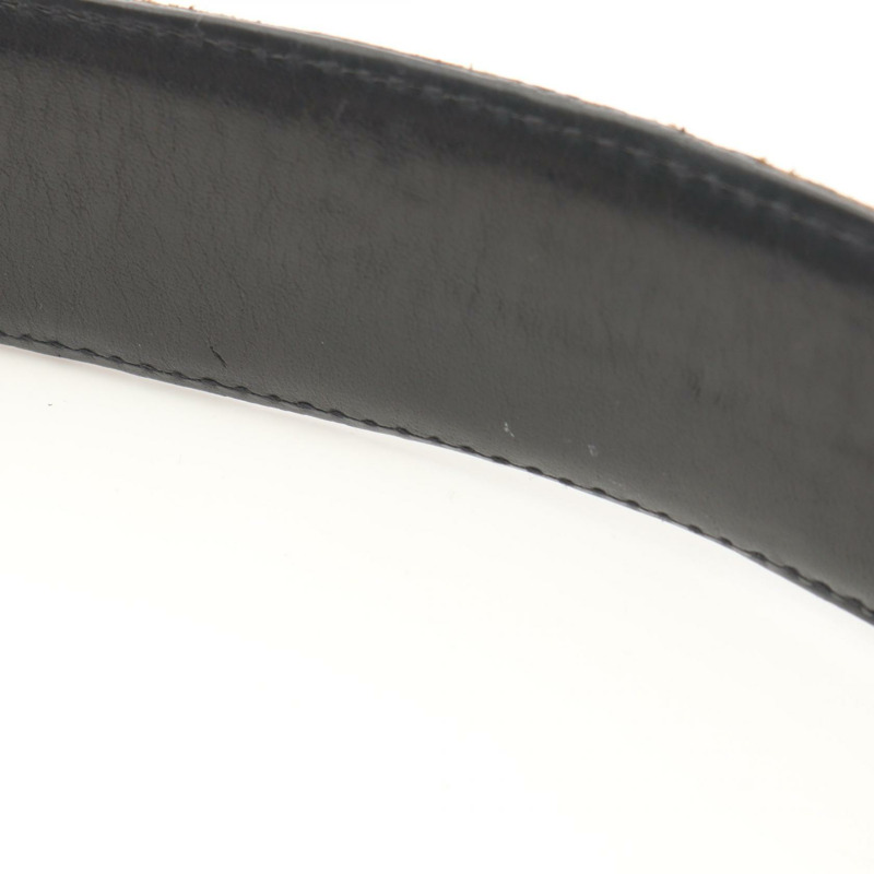 鉻心牌長方形捲軸皮帶，黑色，二手男士皮革-6