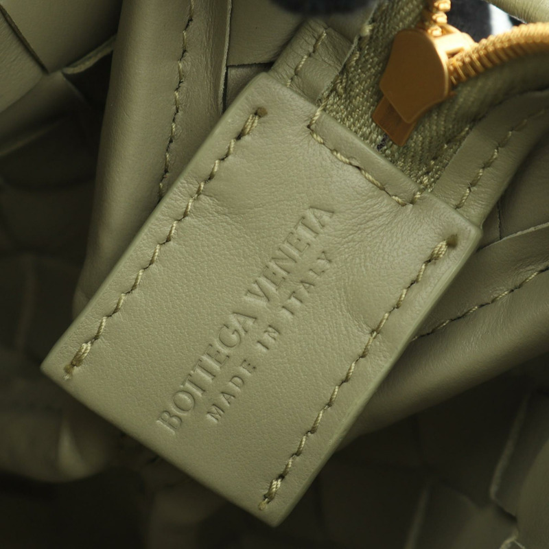 BOTTEGA VENETA Intrecciato 小型相機單肩包 723548 皮革 綠色 二手-3