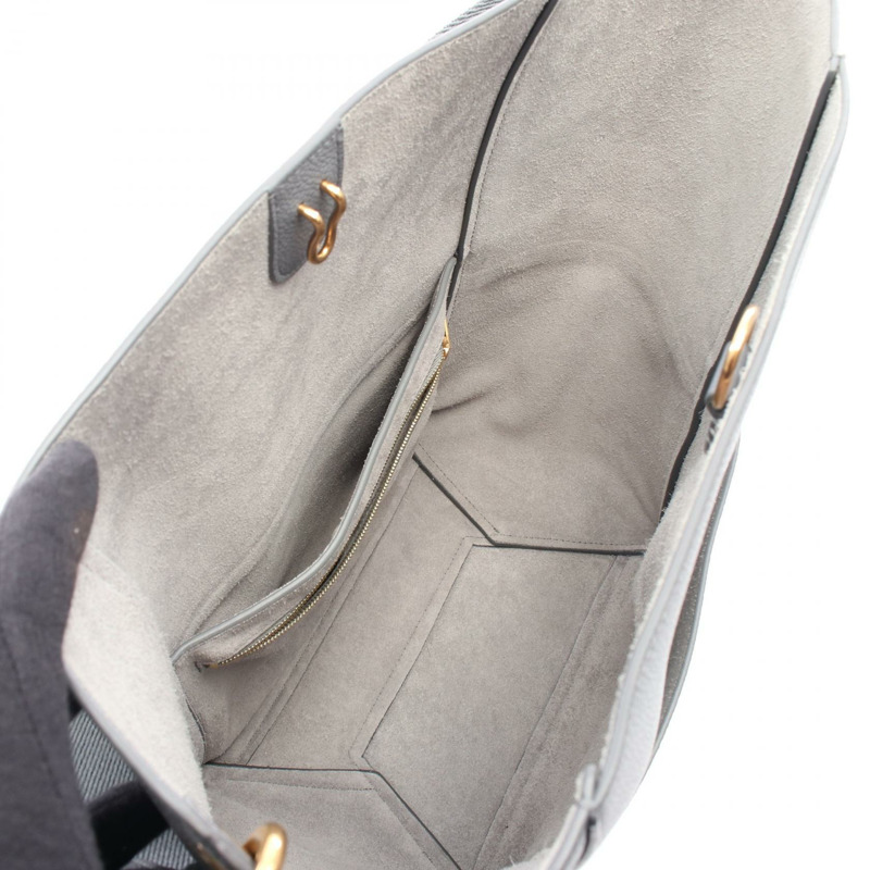 CELINE Sangle 水桶小號肩背包，灰色皮革，二手女款-2
