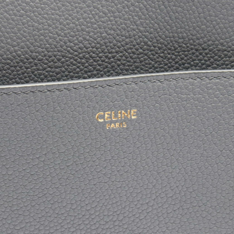 CELINE Sangle 水桶小號肩背包，灰色皮革，二手女款-3