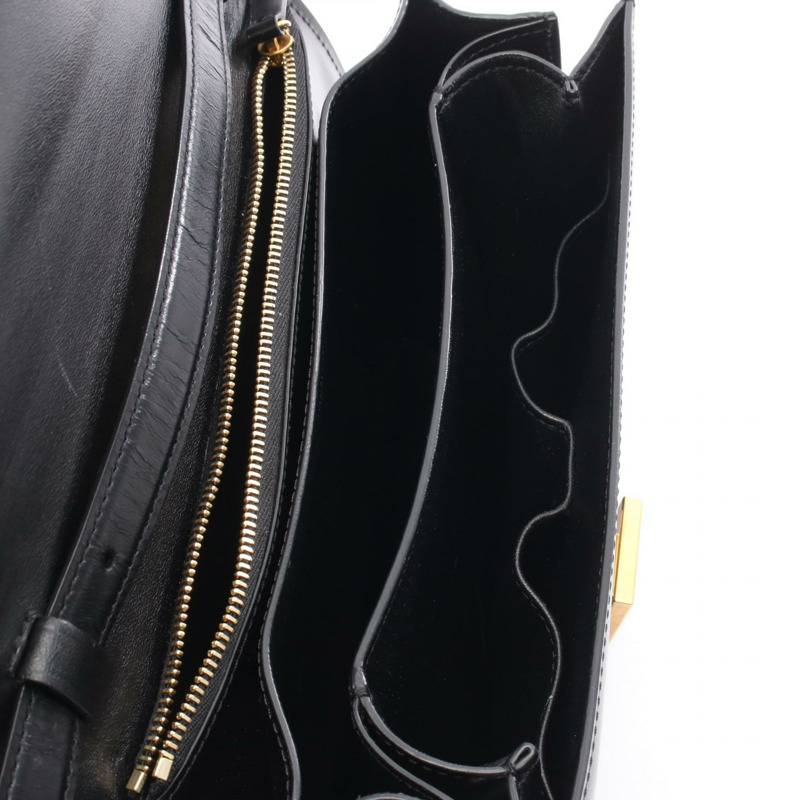 CELINE 經典 Box 中型單肩包 164173DLS 黑色皮革 二手 女士-2