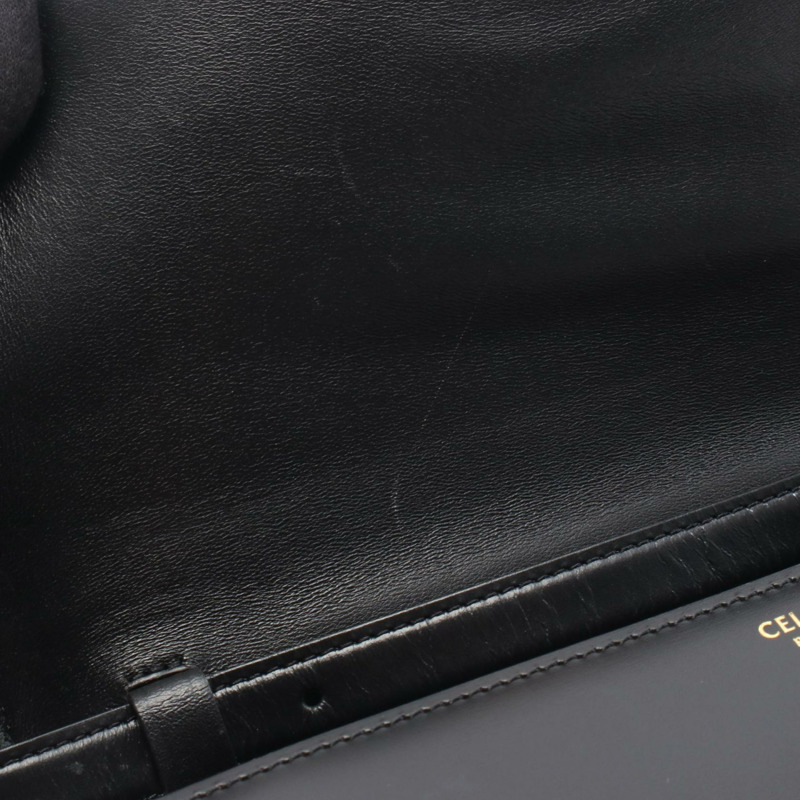CELINE 經典 Box 中型單肩包 164173DLS 黑色皮革 二手 女士-4