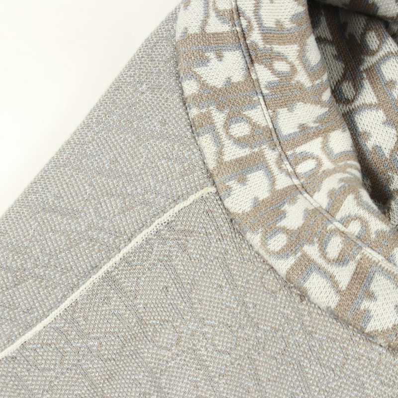 Christian Dior Oblique針織襯衫,純棉,白色/棕色,S碼,二手男款-6