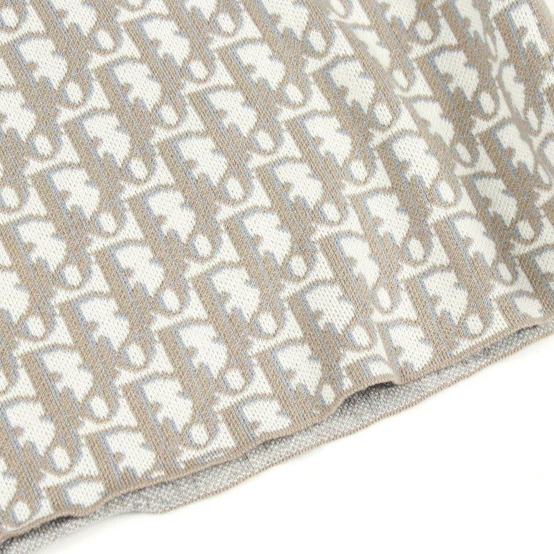 Christian Dior Oblique針織襯衫,純棉,白色/棕色,S碼,二手男款-7