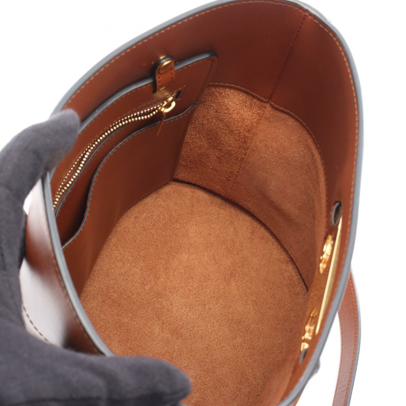 CELINE Maillon Triomphe 水桶肩背包 193043CKA 皮革 棕色 二手 女士-2