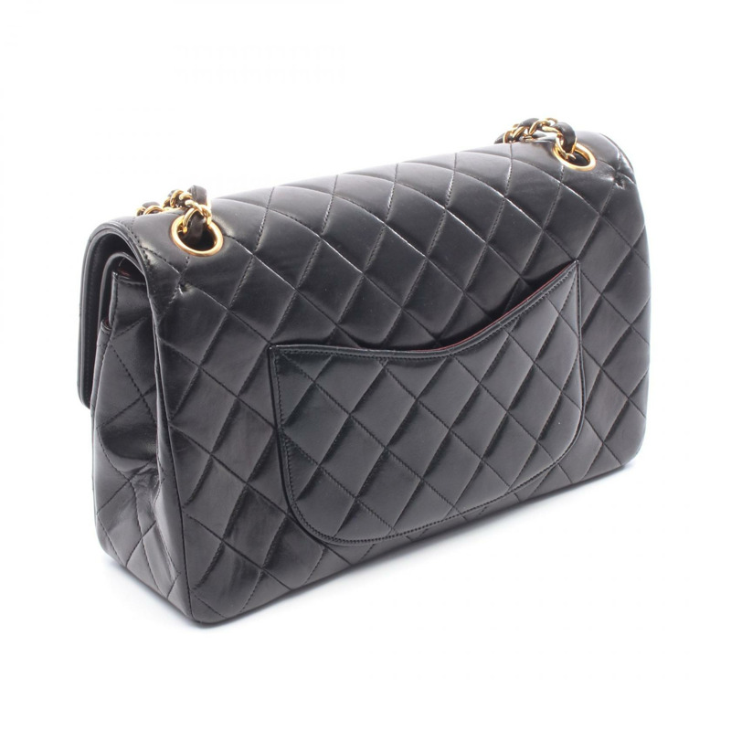 香奈兒 (CHANEL) Matelasse Paris 限量版 W 翻蓋鏈條肩背包 A03570 羊皮 BK 二手-1