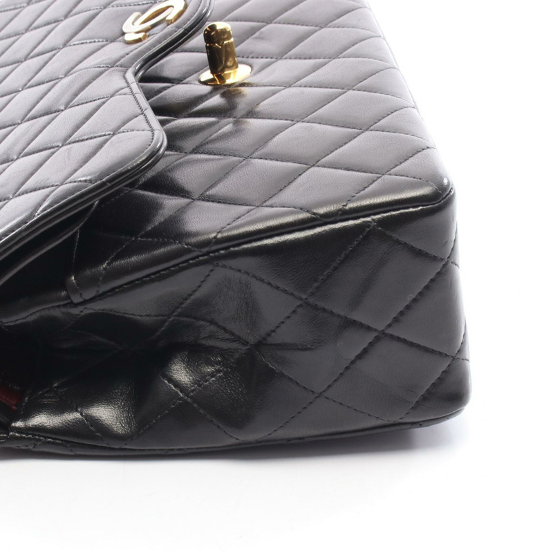 香奈兒 (CHANEL) Matelasse Paris 限量版 W 翻蓋鏈條肩背包 A03570 羊皮 BK 二手-5