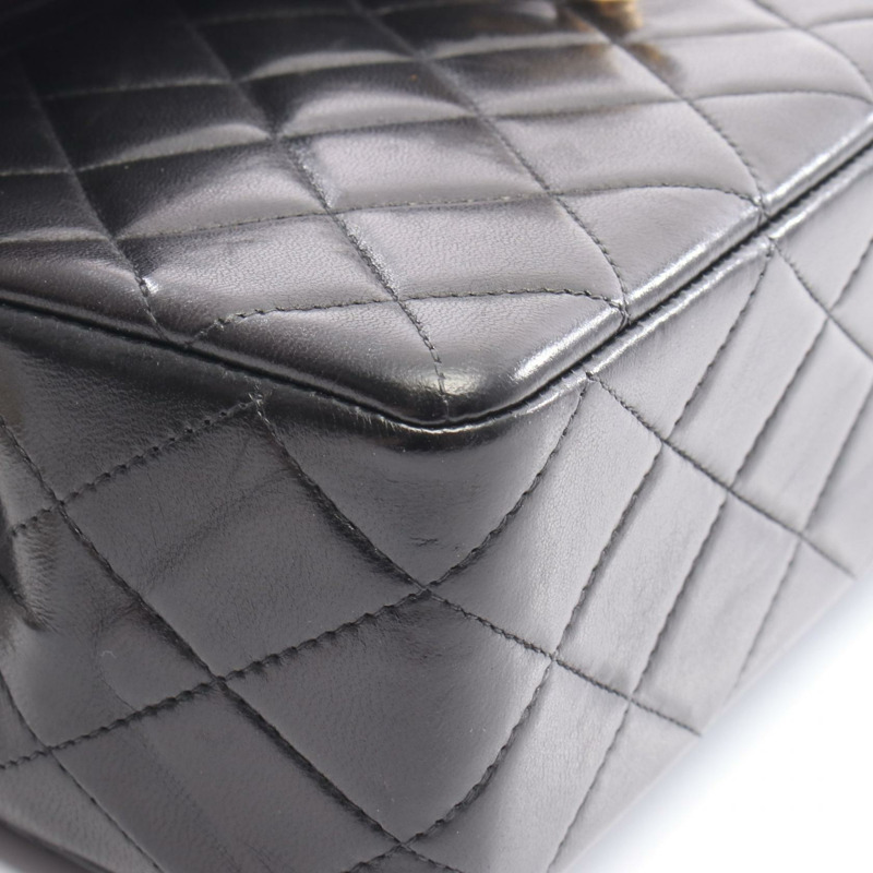 香奈兒 (CHANEL) Matelasse Paris 限量版 W 翻蓋鏈條肩背包 A03570 羊皮 BK 二手-6